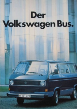 Volkswagen T3 Transporter Modelprogram 1983 "Der VW Bus" Carbrochure (3295)